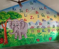 Creative Cartoon Wall Painting Design