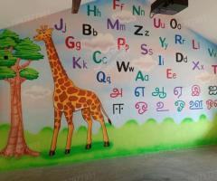 Creative Cartoon Wall Painting Design